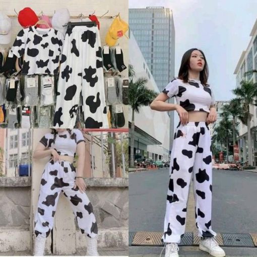 Áo croptop bò sữa vải cotton cực hot