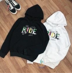 áo hoodie in chữ RIDE