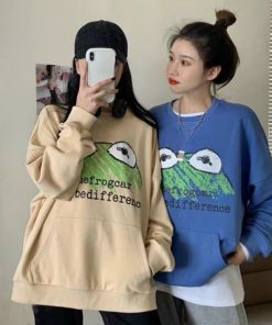 Áo sweater nữ in hình ếch dễ thương chất liệu nỉ siêu mịn