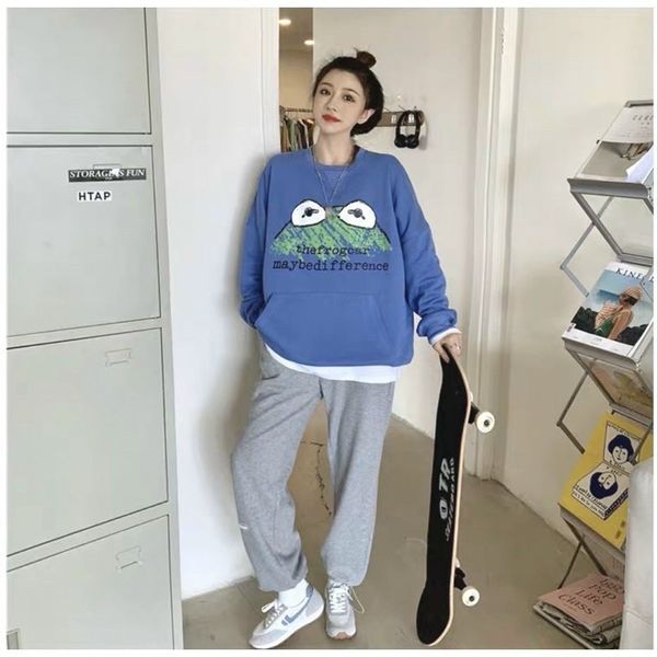 Áo sweater nữ in hình ếch dễ thương chất liệu nỉ siêu mịn