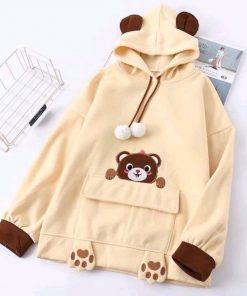 Áo hoodie gấu nâu dễ thương, cute thun nỉ mềm mịn
