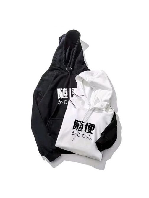 Áo hoodie in chữ Hàn Quốc đơn giản, trẻ trung, năng động