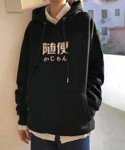 Áo hoodie in chữ Hàn Quốc đơn giản, trẻ trung, năng động