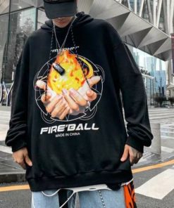 Áo hoodie in hình bàn tay ngọn lửa Fire Ball cực cool ngầu