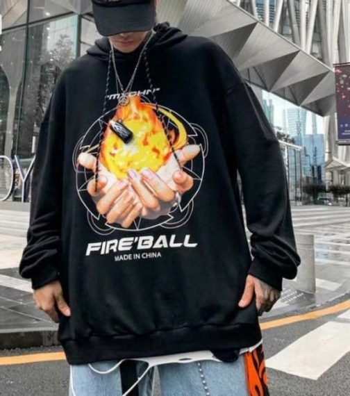 Áo hoodie in hình bàn tay ngọn lửa Fire Ball cực cool ngầu