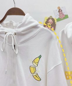 Áo hoodie in hình trái chuối BANANA vải thun nỉ mềm mịn